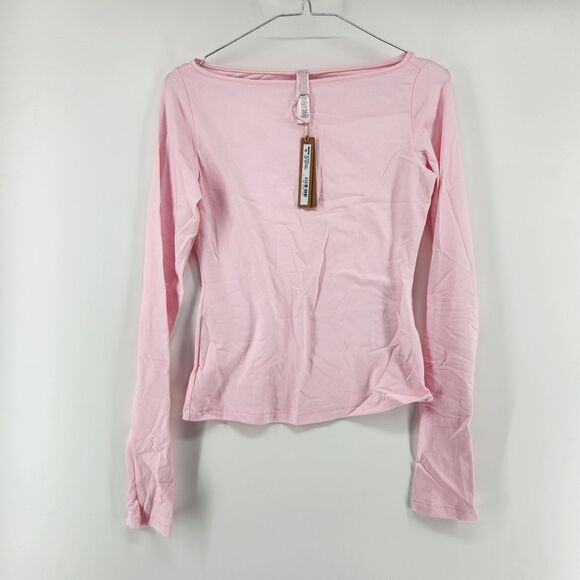 SKIMS Tops - Skims XS Cherry Blossom Cotton Jersey Boat Neck‎ Long Sleeve Shirt NWT